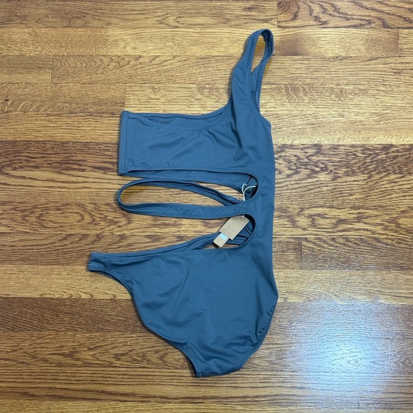 NWT SKIMS Swim One Shoulder Monokini gunmetal Gray Size small - Picture 5 of 9